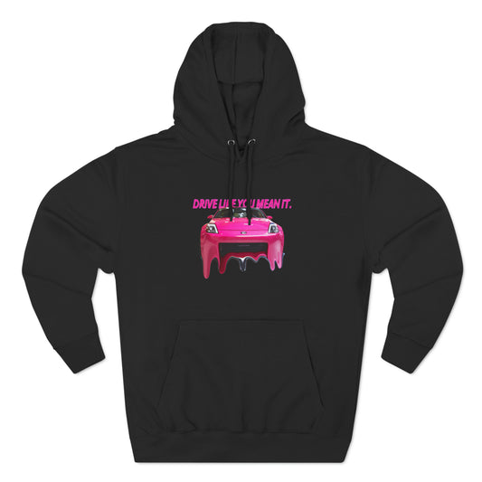 Pink 350z "Drip" Hoodie (Black/White)
